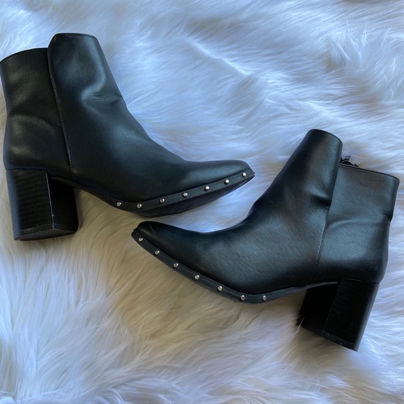 Express black Ankle Boots with silver studs. - Picture 4 of 8